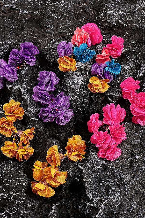 Bohemian Ethnic Style Colorful Flower Tassel Earrings-consonak
