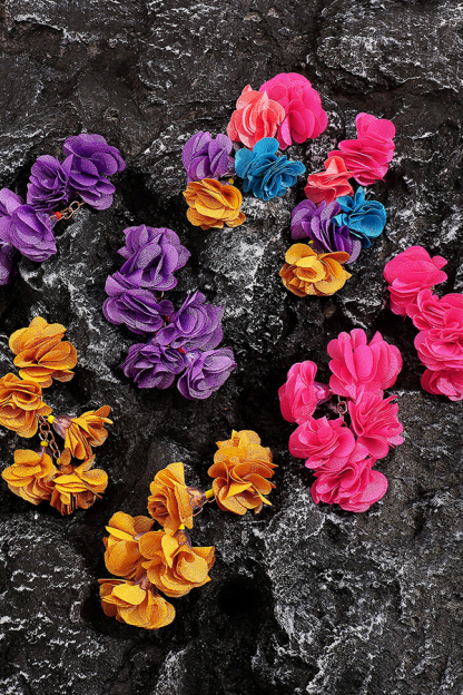 Bohemian Ethnic Style Colorful Flower Tassel Earrings-consonak