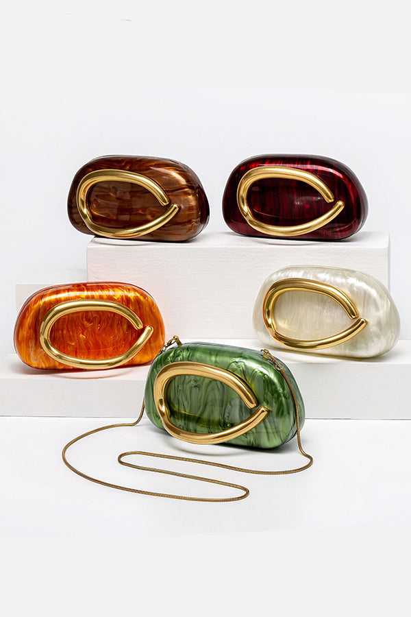 Elegant Special-shaped Shell Acrylic Fashion Clutch-consonak