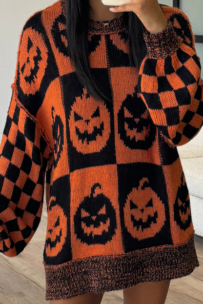 Halloween Casual Loose Crew Neck Sweater-consonak
