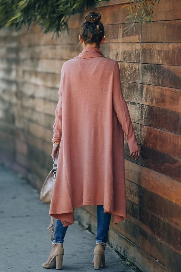 Fireside Pocketed Oversized Drape Neckline Knit Cardigan-consonak