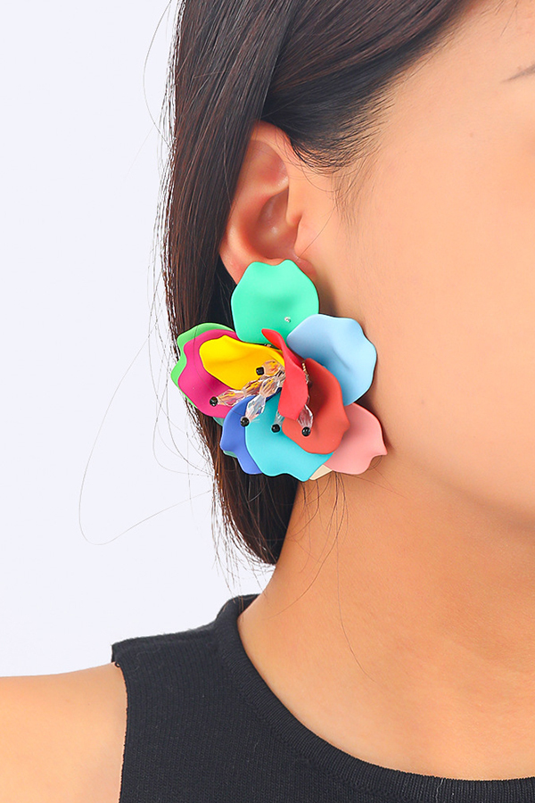 Bohemian Resort Style Handmade Floral Earrings-consonak