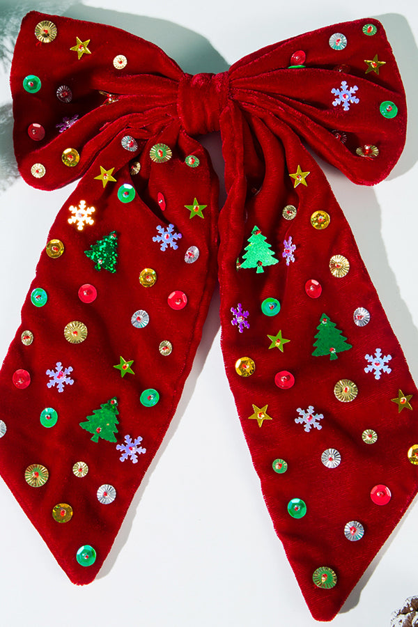 Christmas Velvet Snowflake Christmas Tree Ornament Headdress-consonak