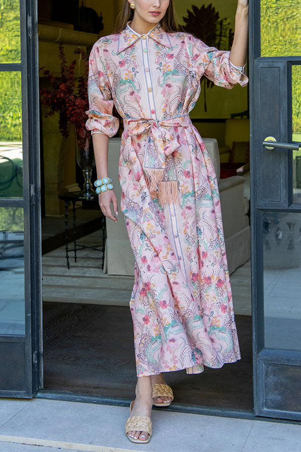 The Exclusive Patterned Shirt Dress – Belted Silhouette-Consonak