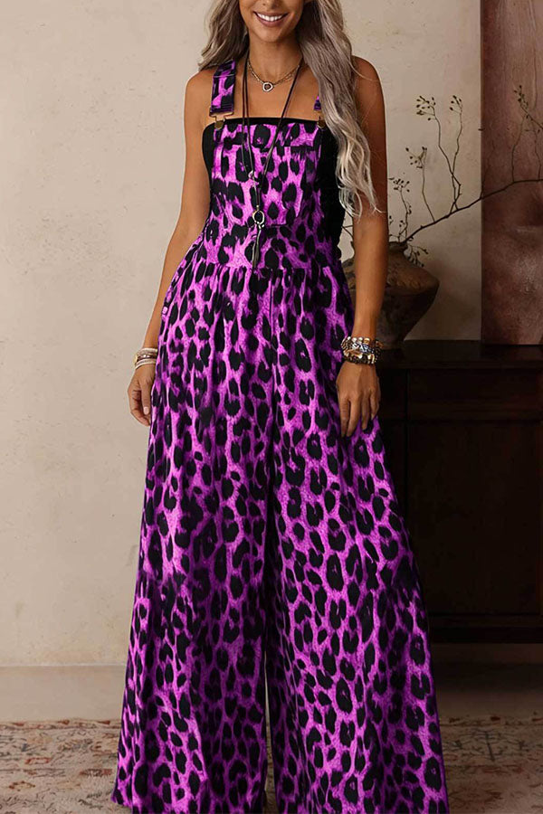 Electra Cheetah Wide-Leg Jumpsuit-Consonak