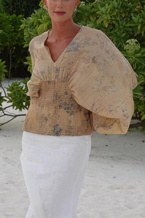 Bohemian Style Ibiza Embroidered Wide-sleeved Shirt-Consonak
