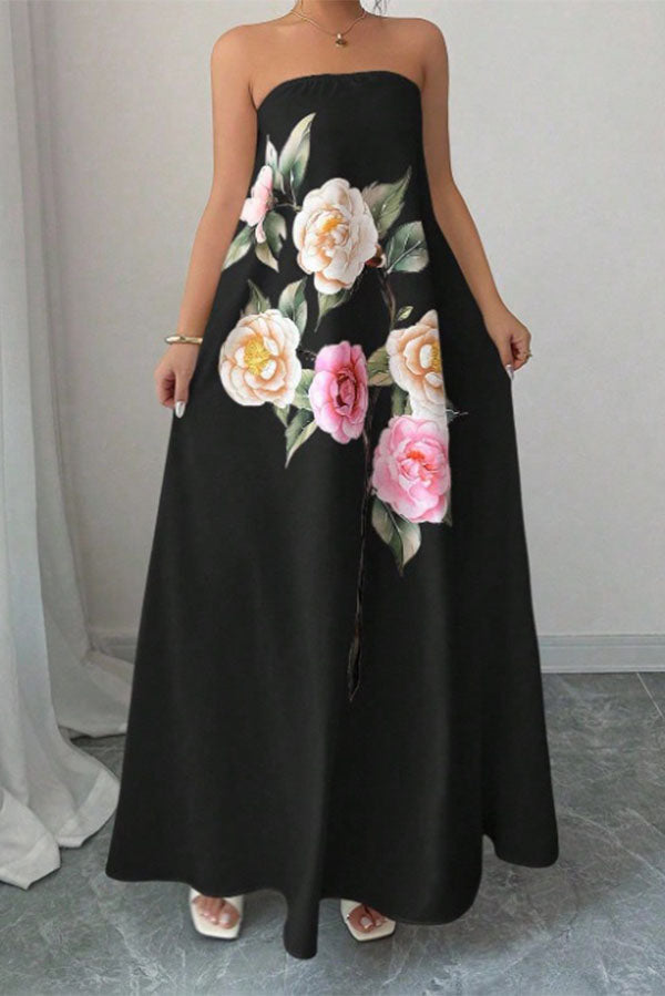 Florence Romantic Floral Tube Dress-Consonak