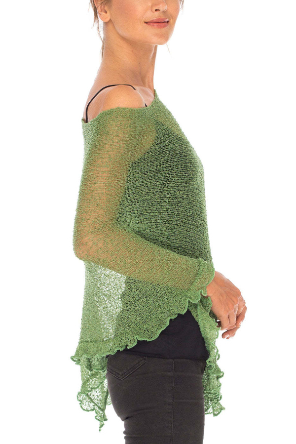 Solid Color Loose-fitting See-through Irregular Casual Cover-up-consonak