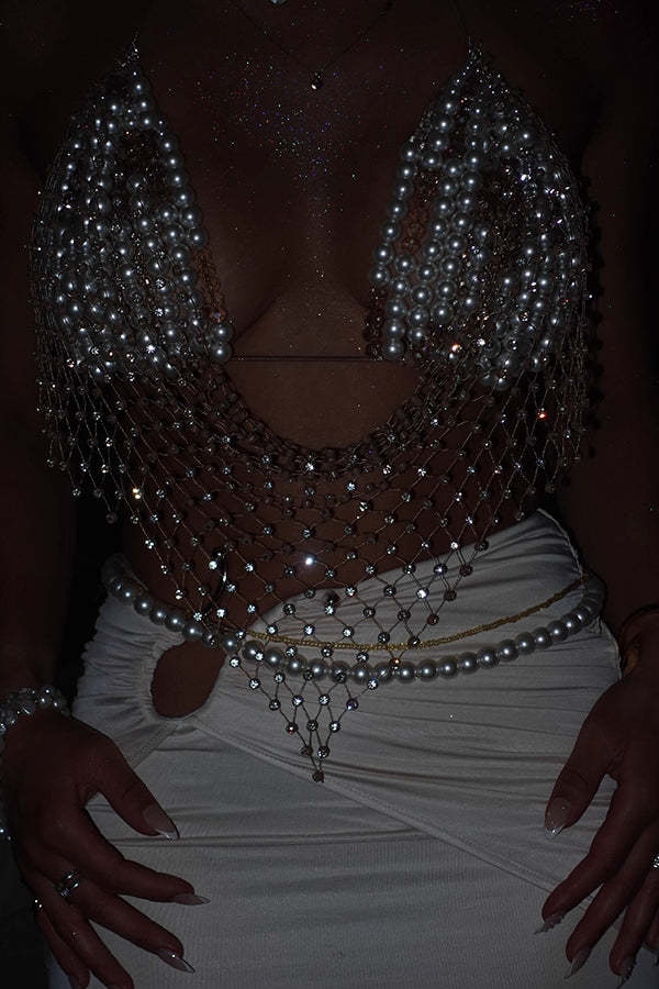 Fashionable Holiday Beach Multi-Layer Pearl Body Chain-consonak