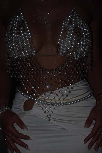 Fashionable Holiday Beach Multi-Layer Pearl Body Chain-consonak