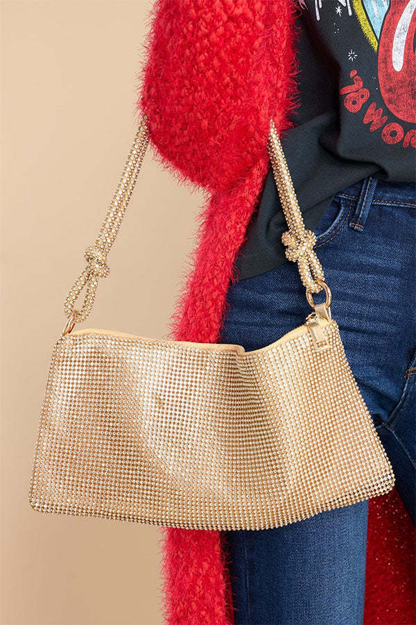 Rhinestone One-shoulder Armpit Bag-consonak