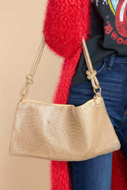 Rhinestone One-shoulder Armpit Bag-consonak