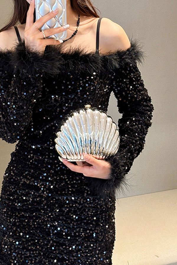 Fashionable and Elegant Chain Lock Shell Bag-consonak