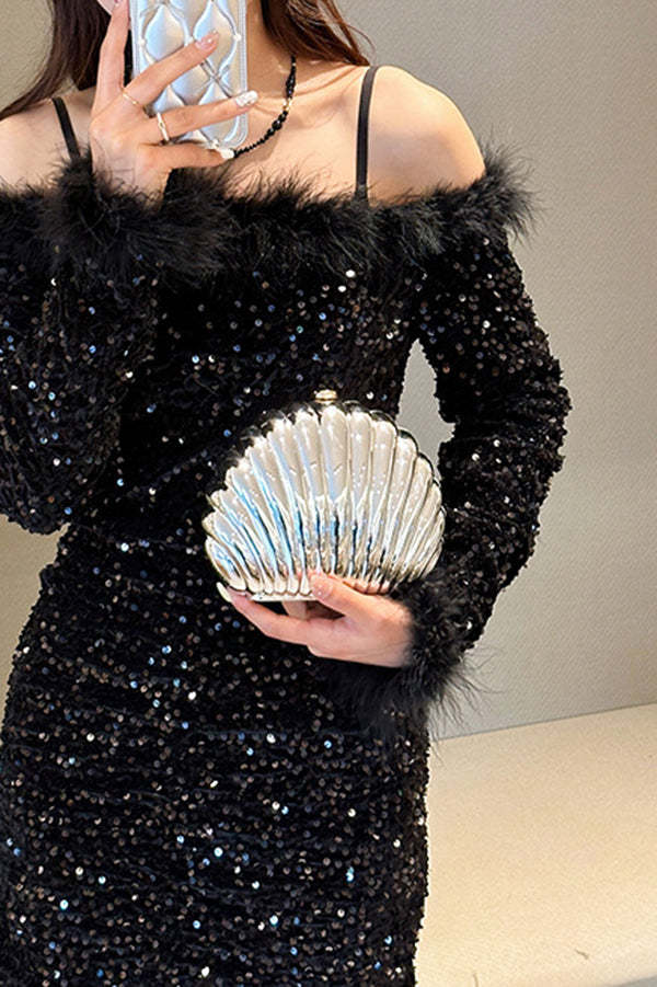 Fashionable and Elegant Chain Lock Shell Bag-consonak