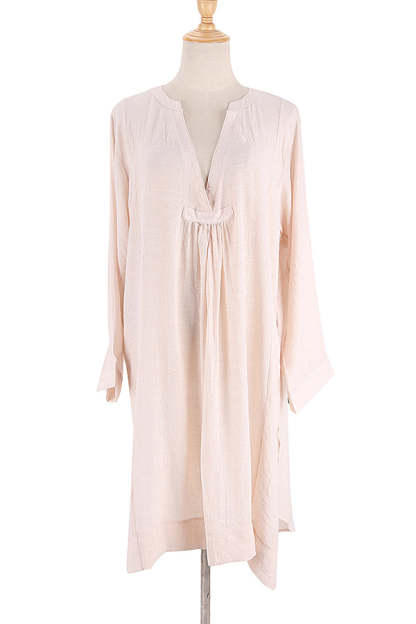 A Perfect Travel Linen Blend Pocketed Cover-up Dress-consonak