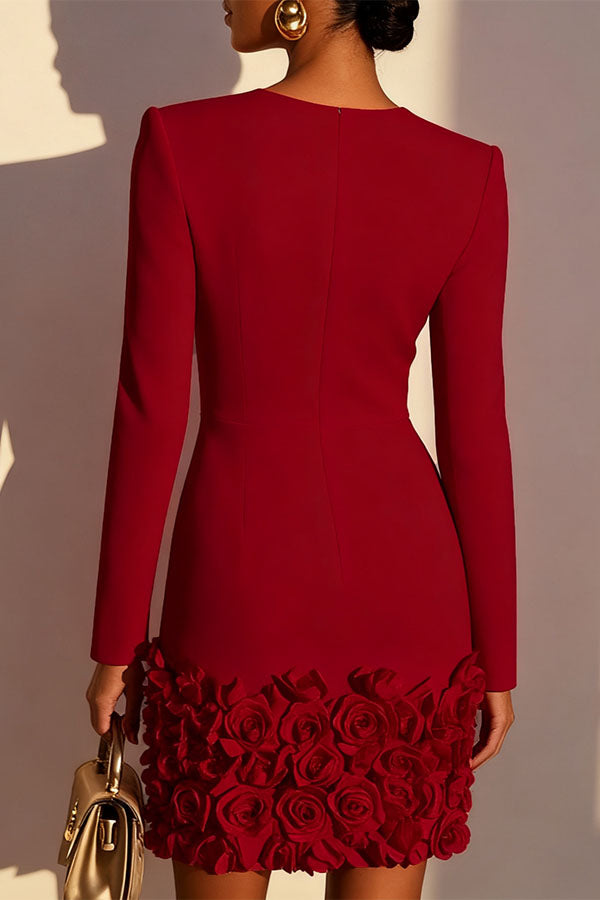 Aurora Rosa 3D Floral Mini Dress Aurora Rosa-Consonak