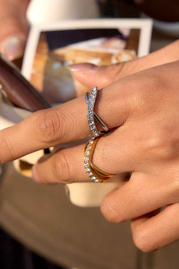 Western-style Affordable Luxury Geometric White Diamond Ring-Consonak