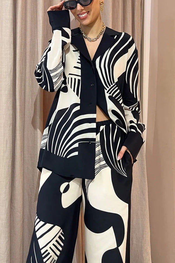 Weekend Escape Exclusive Print Contrast Trims Drape Blouse-consonak