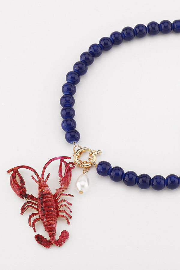Fashion Lobster Holiday Earrings and Necklace-consonak