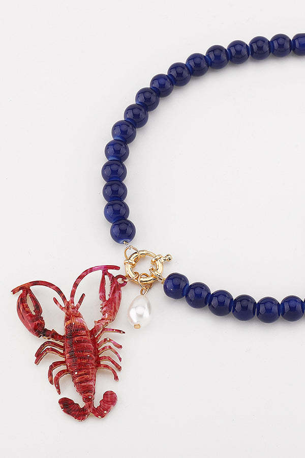 Fashion Lobster Holiday Earrings and Necklace-consonak