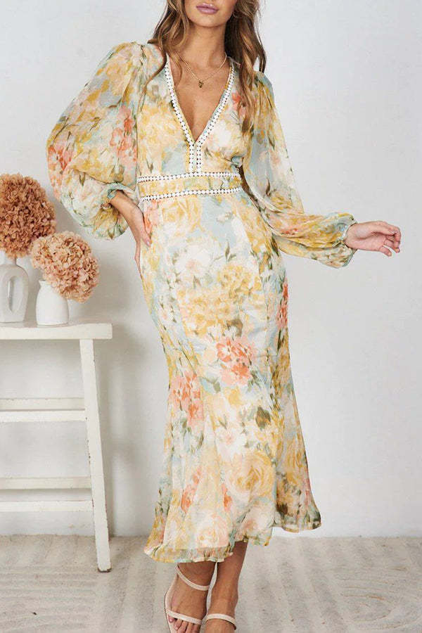 Pamelia Floral Print Irregular Pleated Tuxedo Skirt Pearl Maxi Dress-consonak