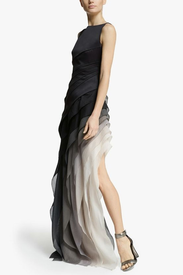 Elegant and Mysterious Tulle Gradient Cascading Design Gown Maxi Dress-consonak