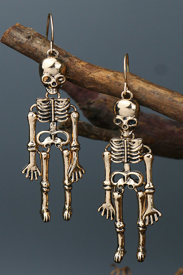 Halloween Dark Style Skull Earrings-consonak
