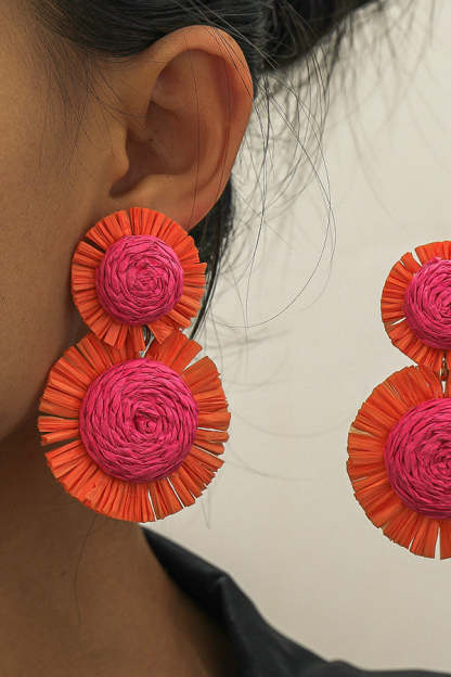 Resort Style Handwoven Floral Earrings-consonak