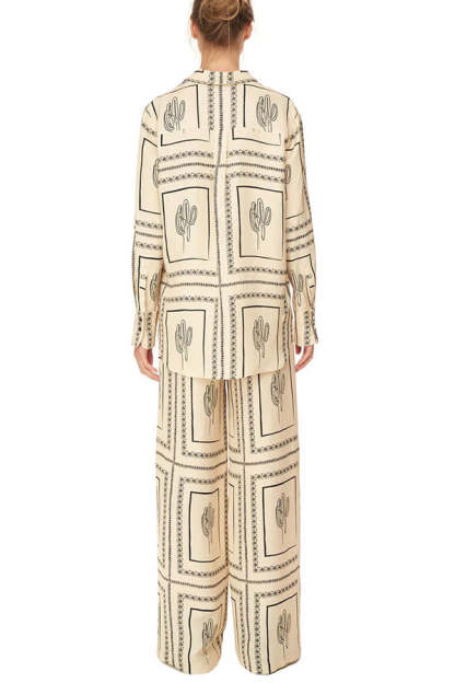 Bassett Linen Blend Elastic Waist Pocketed Wide Leg Pants-consonak