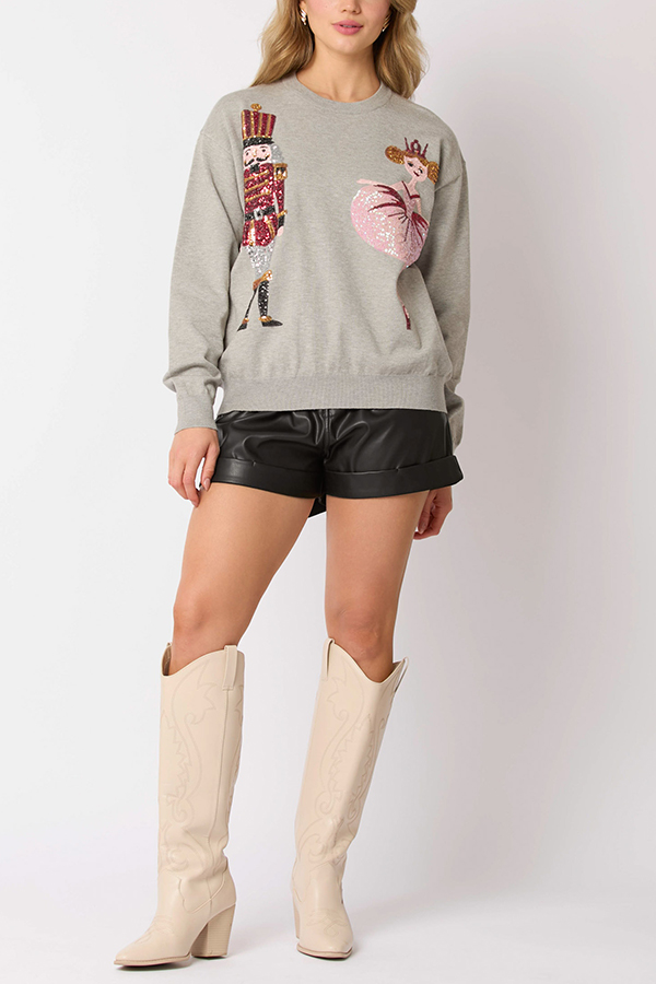 Christmas Soldier Sequined Fashion Casual Sweatshirt-consonak