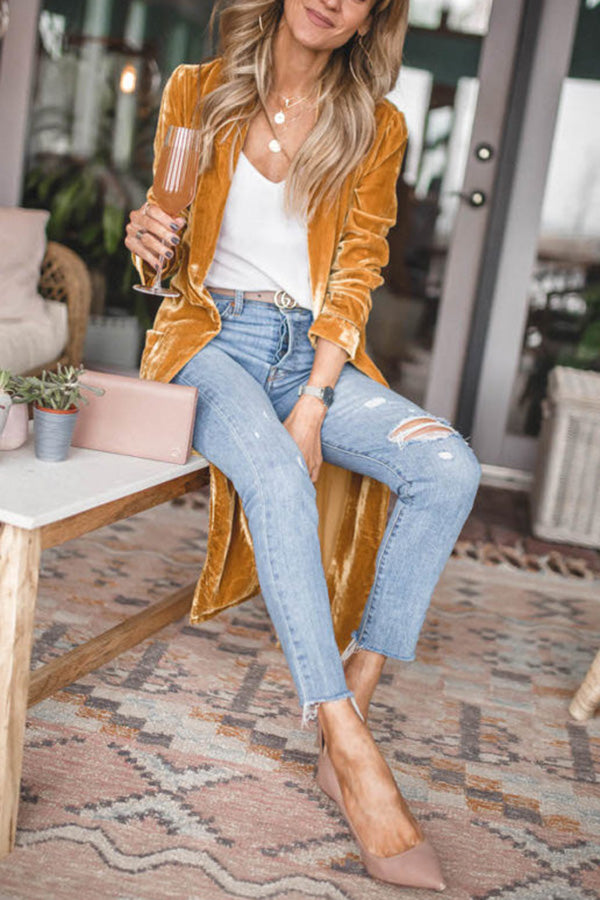 Cheering My Way Velvet Kimono Coat | Consonak