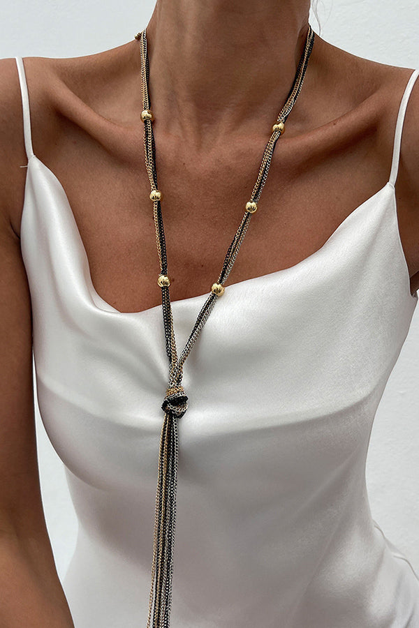 Simple Y-shaped Metal Tassel Chain Necklace | Consonak