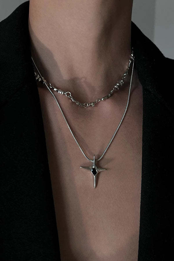 Fashionable Time Dial Metal Necklace-consonak