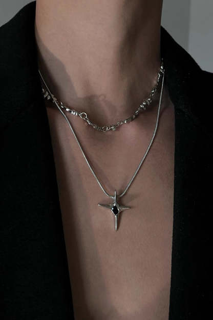 Fashionable Time Dial Metal Necklace-consonak