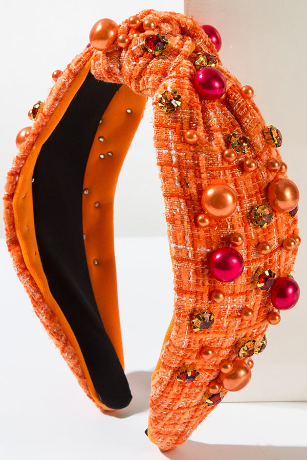 Halloween Fabric Knotted Diamond and Pearl Hair Accessories | Consonak