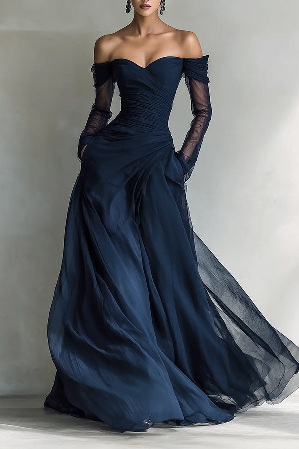 Giselle Ruched Sweetheart Maxi Dress-Consonak