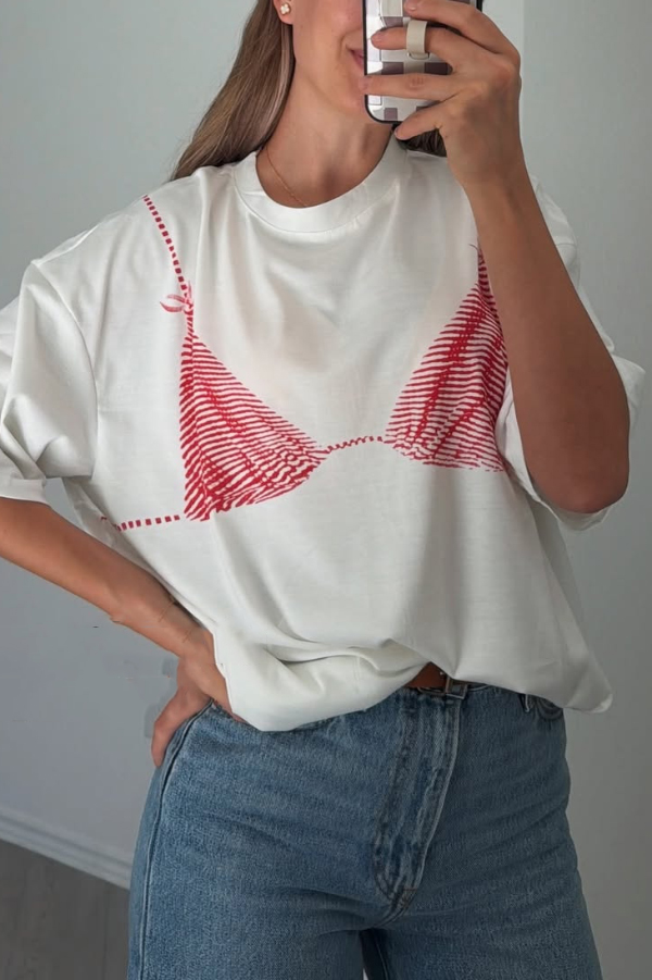 Fashionable Printed Loose Crew Neck Short Sleeve Casual T-Shirt | Consonak