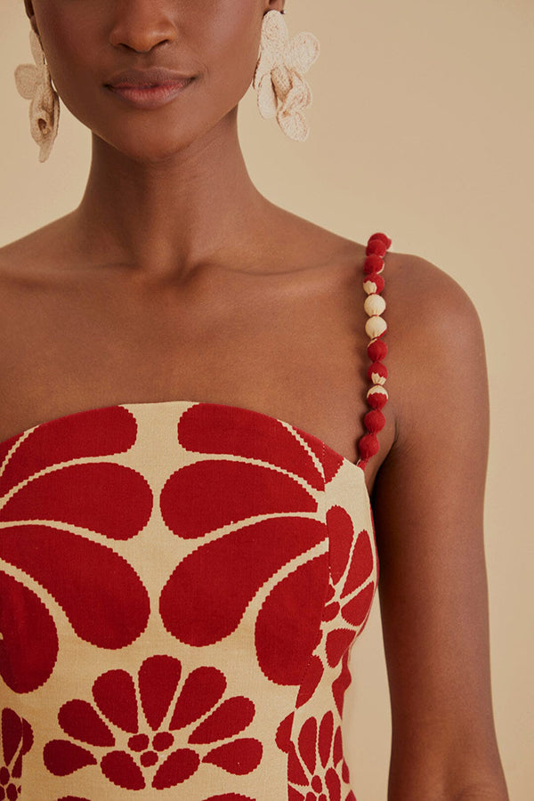 Vivid Dreams Unique Ethnic Print Slip Midi Dress-consonak