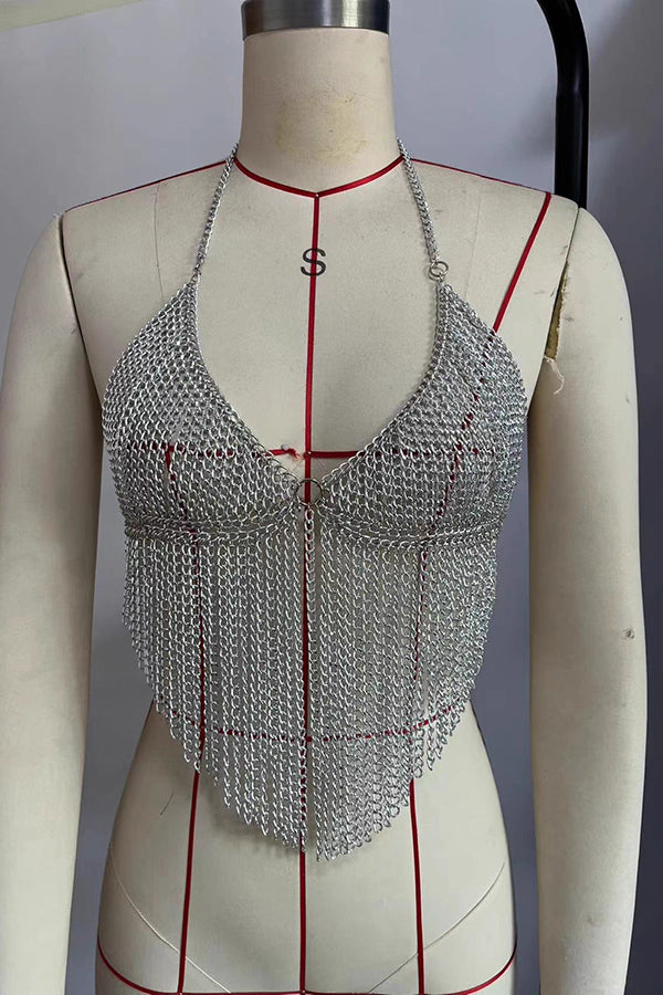 Tassel Vest Top Chain Bra Chest Chain-consonak