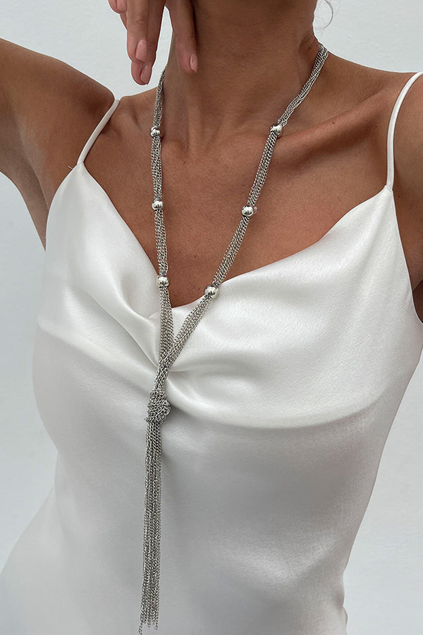 Simple Y-shaped Metal Tassel Chain Necklace | Consonak