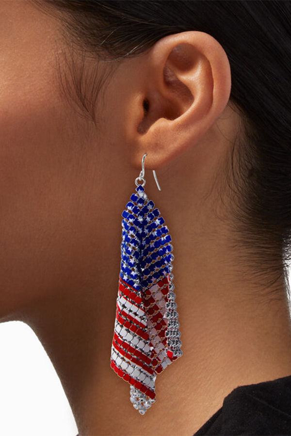 Independence Day American Flag Soft Metal Earrings | Consonak