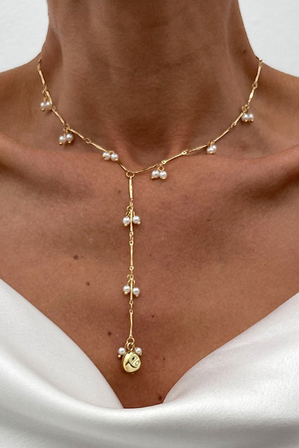 French Elegant Pearl Beaded Necklace-consonak