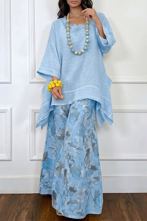 Sienna Asymmetric Linen-Look Resort Set in Sunshine Yellow-Consonak