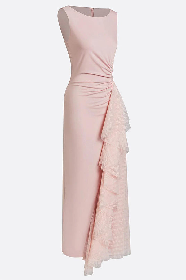 Aurelia Elegant Asymmetric Pleated Dress-Consonak