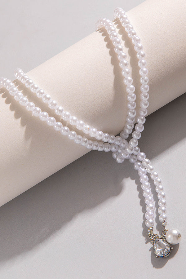 Vintage Simple Pearl Tassel Necklace-consonak