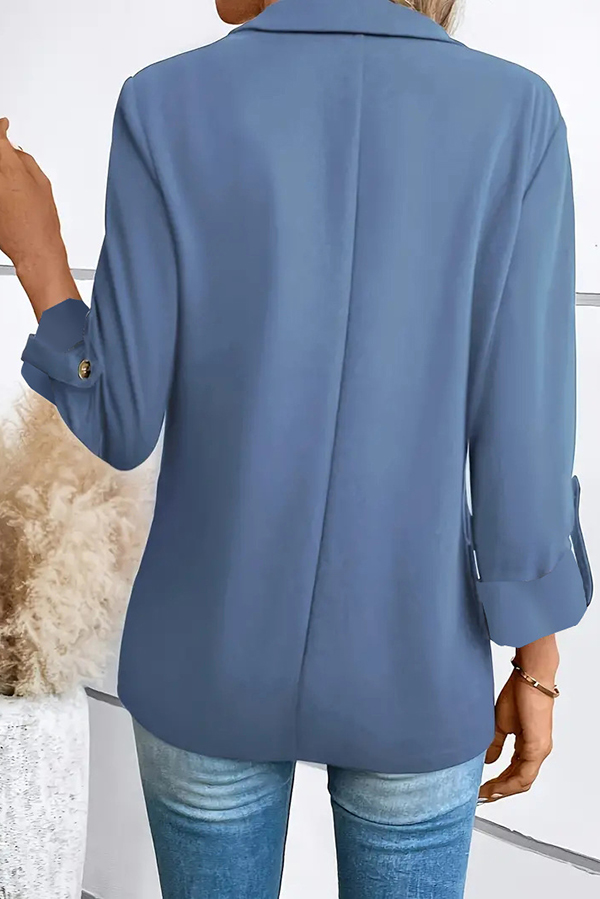 Solid Color Casual Long Sleeve Lapel Blazer | Consonak
