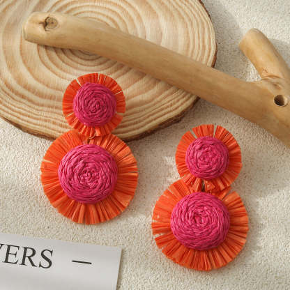 Resort Style Handwoven Floral Earrings-consonak