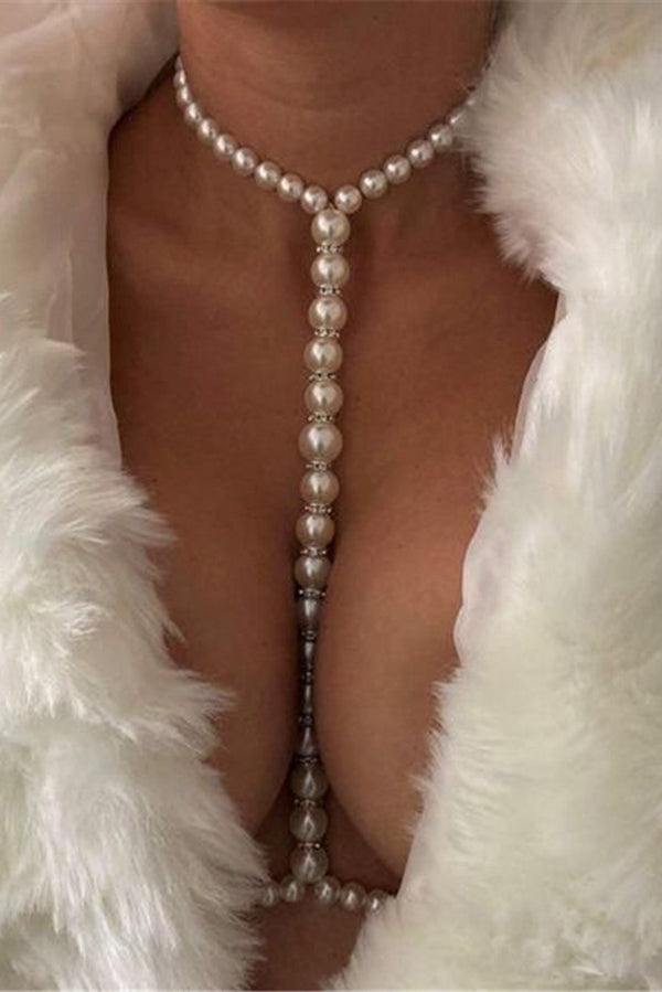 Simple Pearl Beaded Body Necklace | Consonak