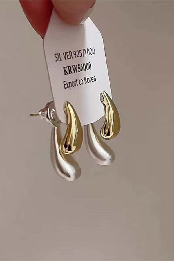 French Versatile Contrast Color Drop Shape Stud Earrings-consonak
