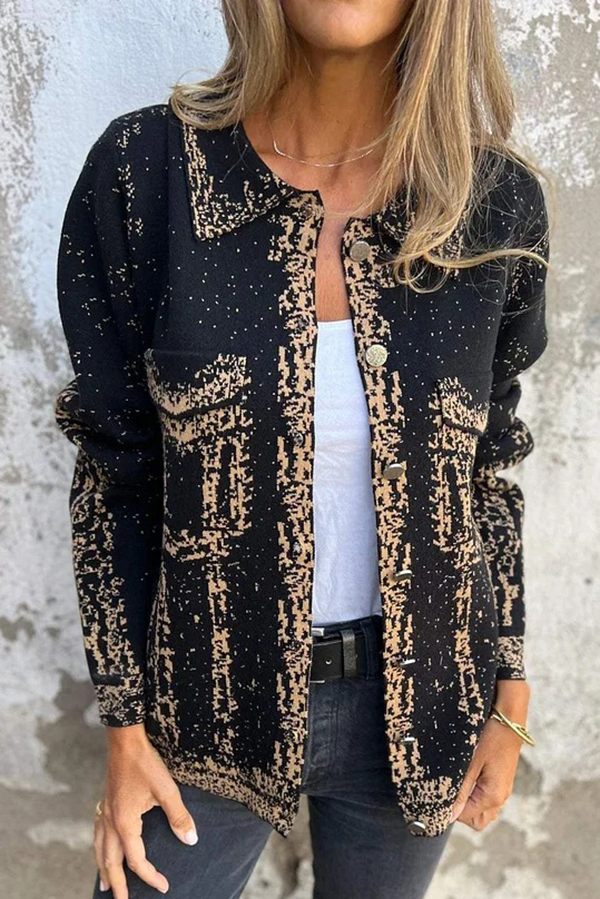 Fashionable Lapel Metal Buckle Casual Loose Jacket-consonak